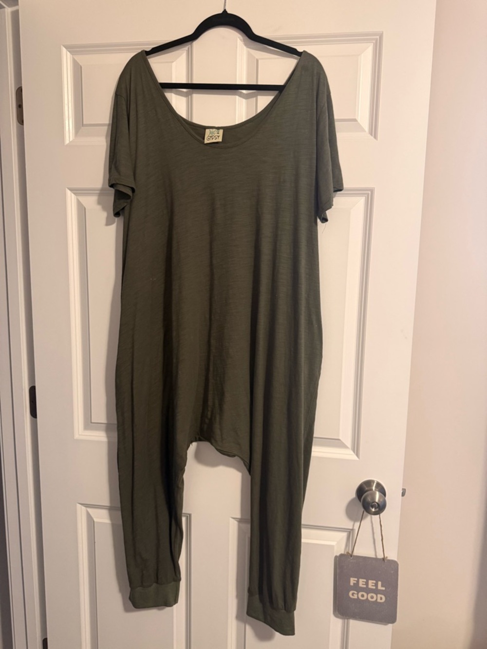 JADED GYPSY Olive Harem Onesie … NEVER WORN.